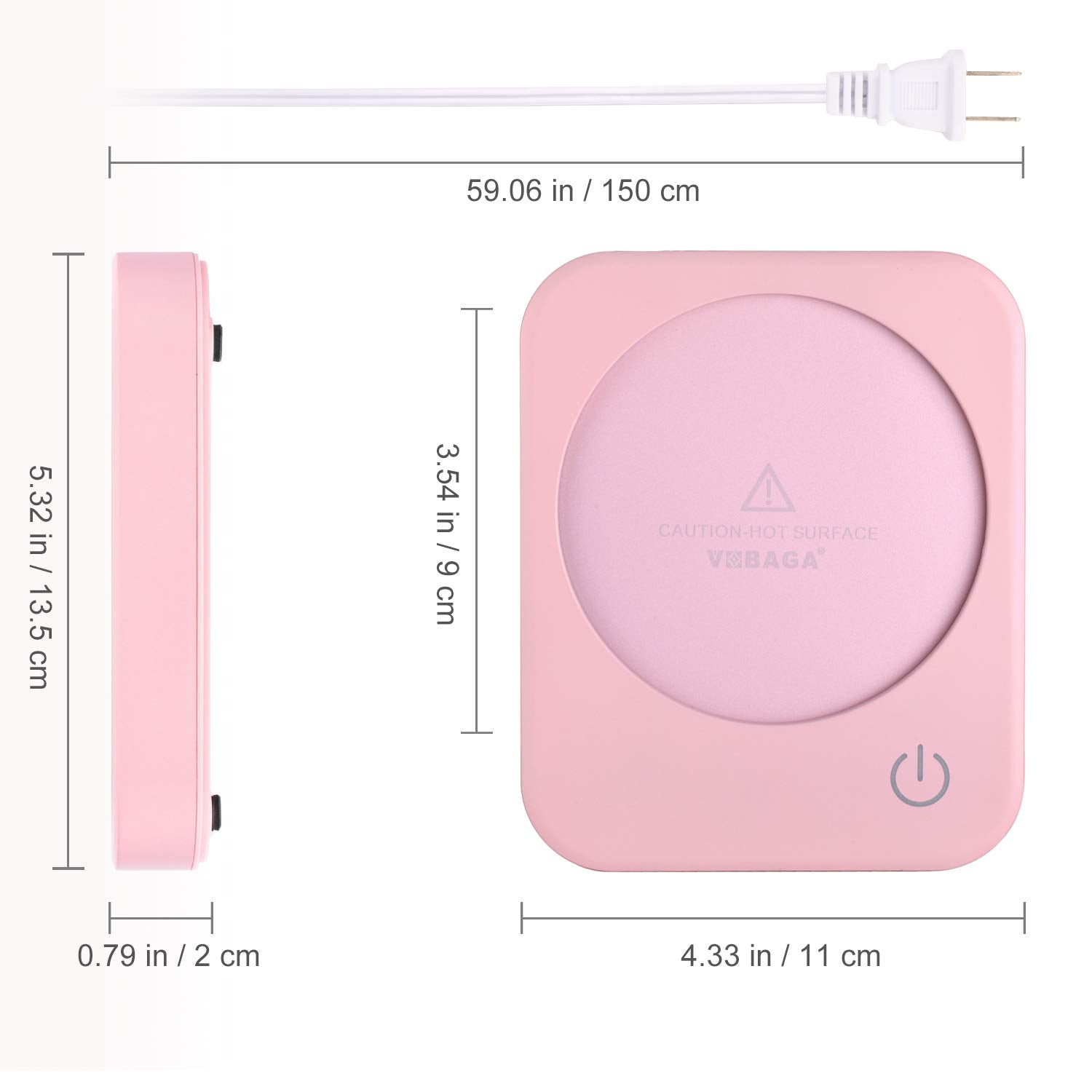 VOBAGA Cup Warmer Plate for Coffee Cocoa Tea Water Milk with Auto Shut Off after 4 Hours Feature