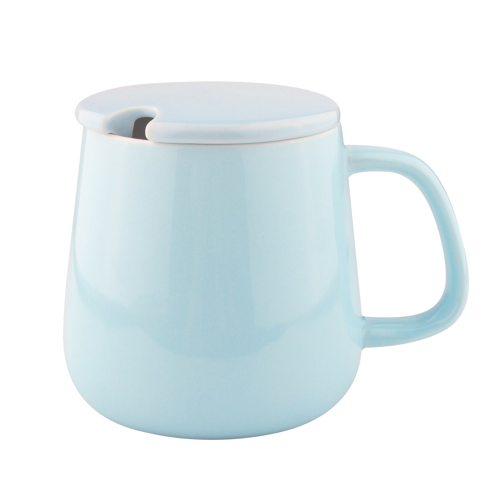 VOBAGA 14 oz Tea Mug for Daily Use Warming Coffee&Tea, Coffee Cup with Lid and Flat-Bottom (White)